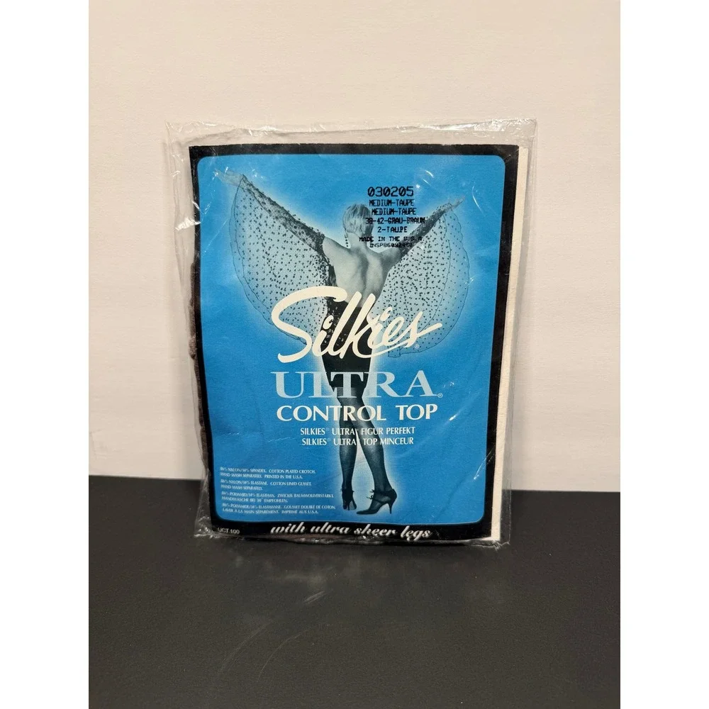 Silkies Ultra‎ Control Top Pantyhose Medium Taupe Sheer Legs Vintage 030205 New